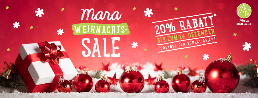 Mara Kosmetik Weihnachtsangebote 20% Rabatt